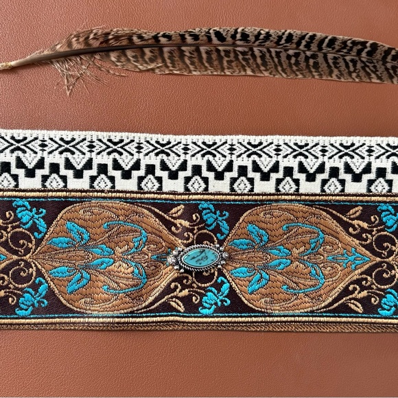 Brown Hat with Feather Accent - Picture 10 of 10